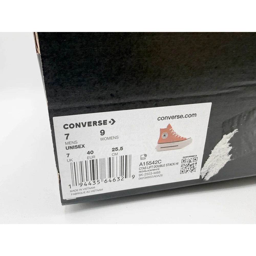 Converse Chuck Taylor All Star Lift Double Stack High Red Size 9 Womens - New - Picture 10 of 10